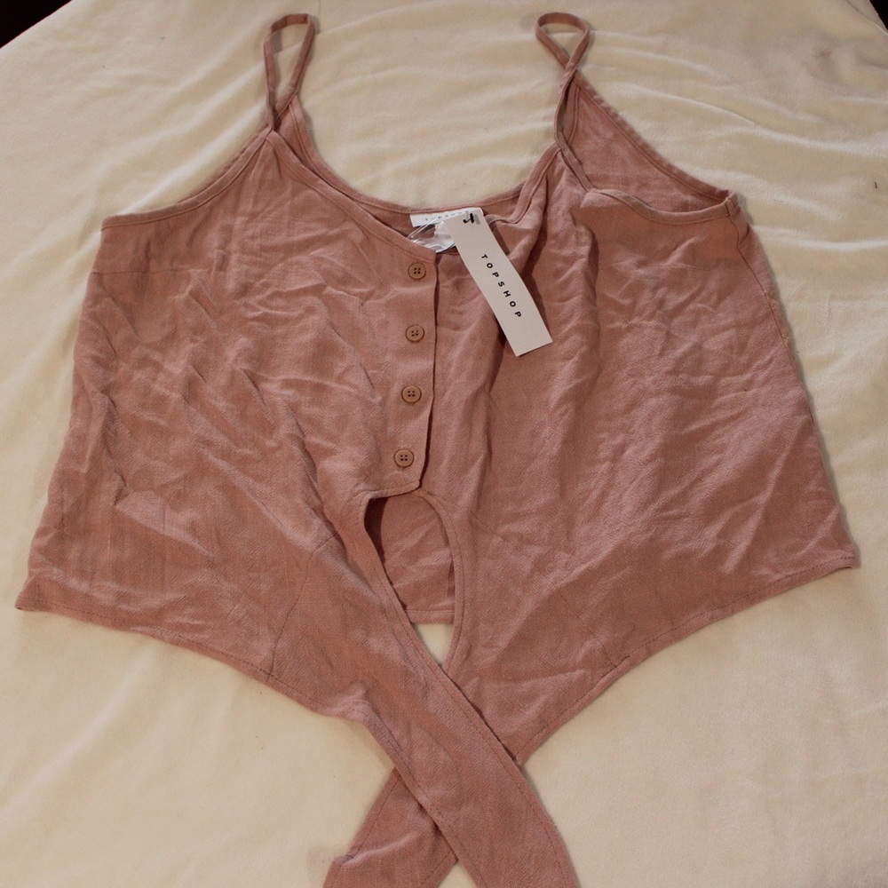TopShop Button Up Pink Blouse